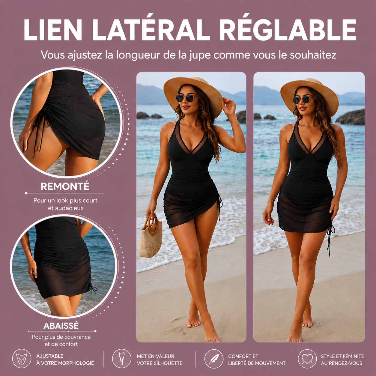 Maillot de bain gainant à effet filet
