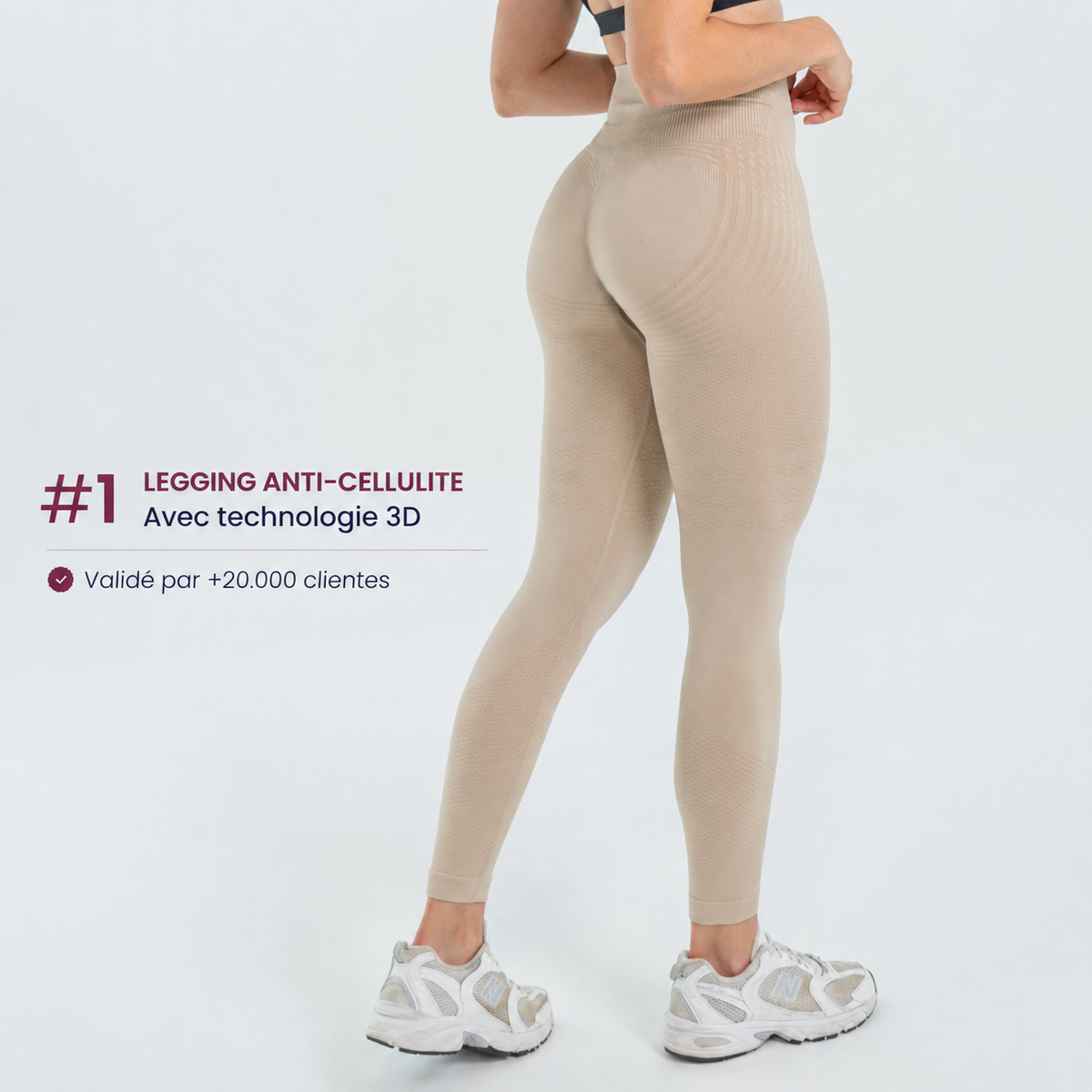 Legging Modelant 3D – Effet Push‑Up & Anticellulite