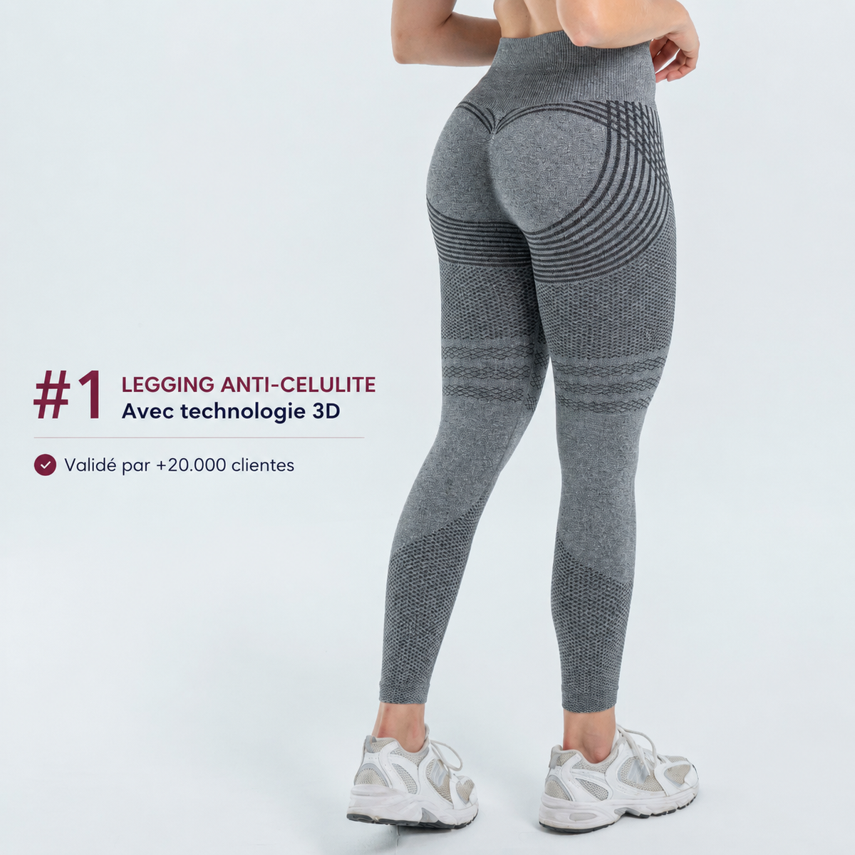 Legging Modelant 3D – Effet Push‑Up & Anticellulite