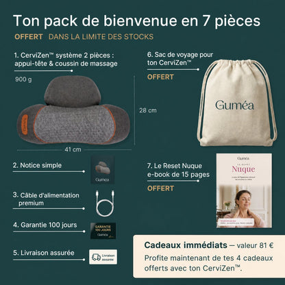 CerviZen™ Guméa — coussin cervical 3-en-1