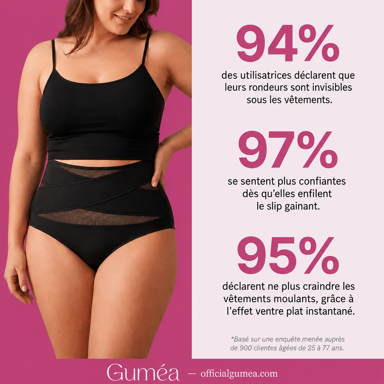 CrossBand™ Slip Gainant — Taille Haute Sans Coutures, Effet Ventre Plat