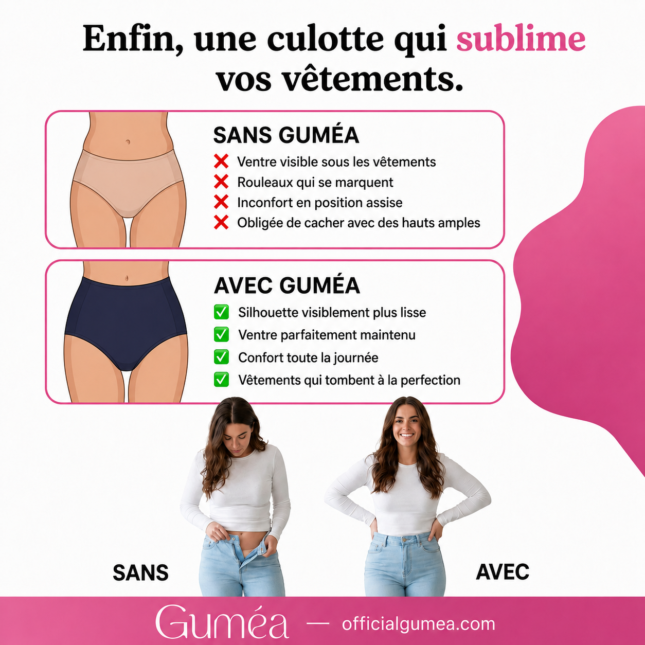 CrossBand™ Slip Gainant — Taille Haute Sans Coutures, Effet Ventre Plat